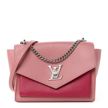 Louis Vuitton Soft Calfskin Mylockme Chain Bag BB Rose Boudoir Lie de Vin 1 of 10