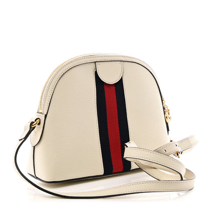 Gucci Textured Dollar Calfskin Web Small Ophidia Dome Shoulder Bag Mystic White 3 of 10