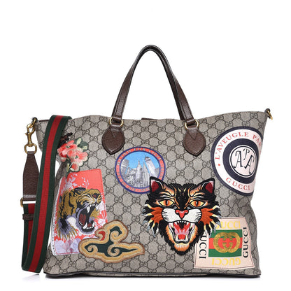 Gucci Soft GG Supreme Monogram Courrier Medium Crossbody Tote Beige New Acero 1 of 13