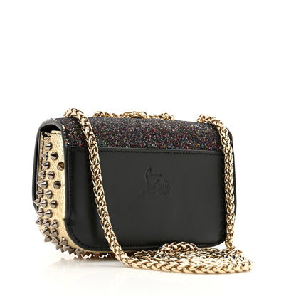 Christian Louboutin Glitter Calfskin Spikes Sweety Charity NV Crossbody Gold 3 of 11