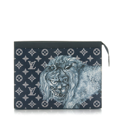 Louis Vuitton Savane Monogram Lion Chapman Pochette Voyage MM Ink 1 of 7
