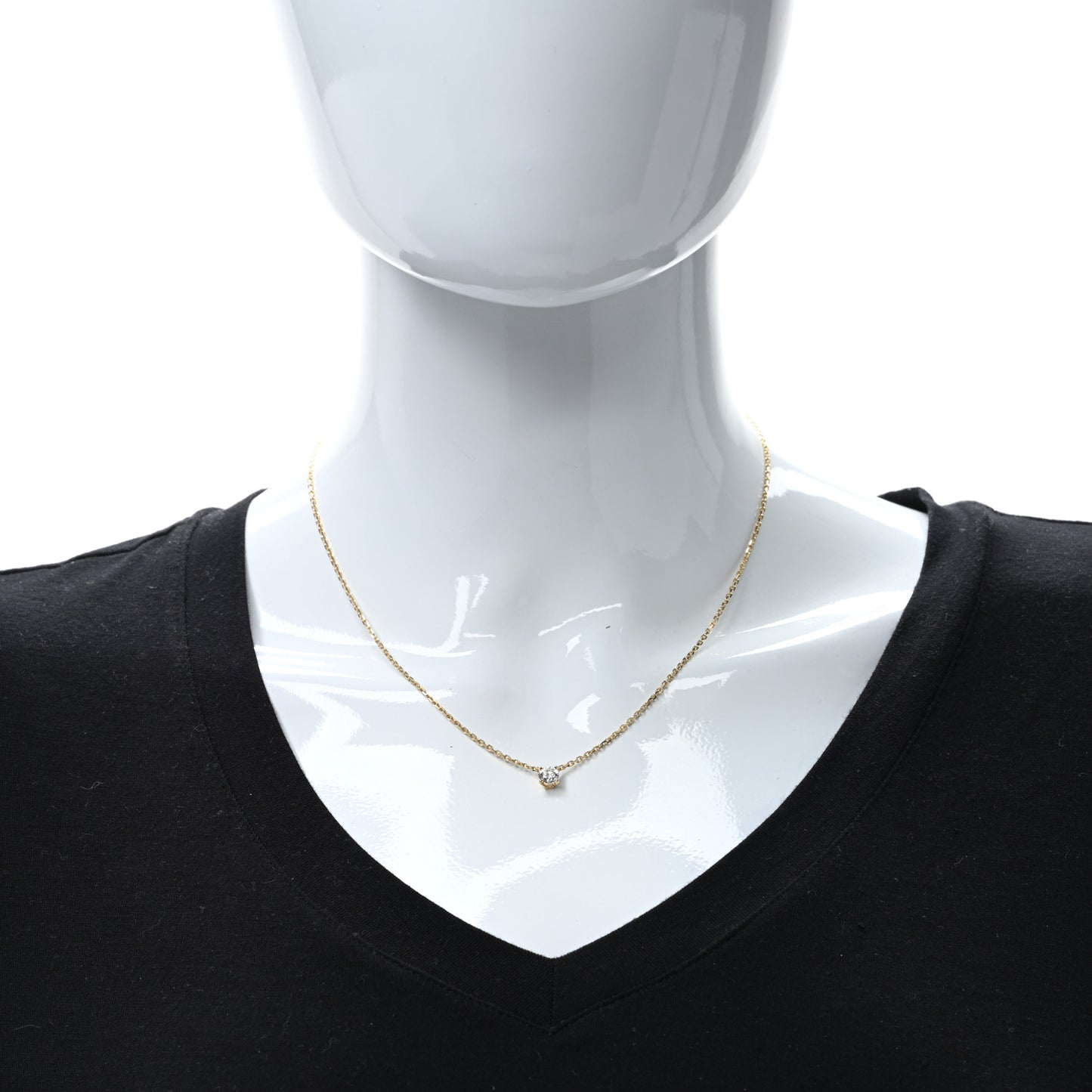 18K Yellow Gold Diamond .54ct Solitaire 1895 Pendant Necklace