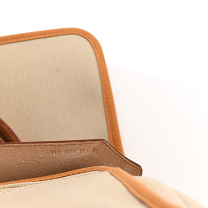 Hermes Toile Militaire Vache Hunter Laque Herbag Zip Retourne PM 31 Beton Naturel Sable Nata 9 of 12