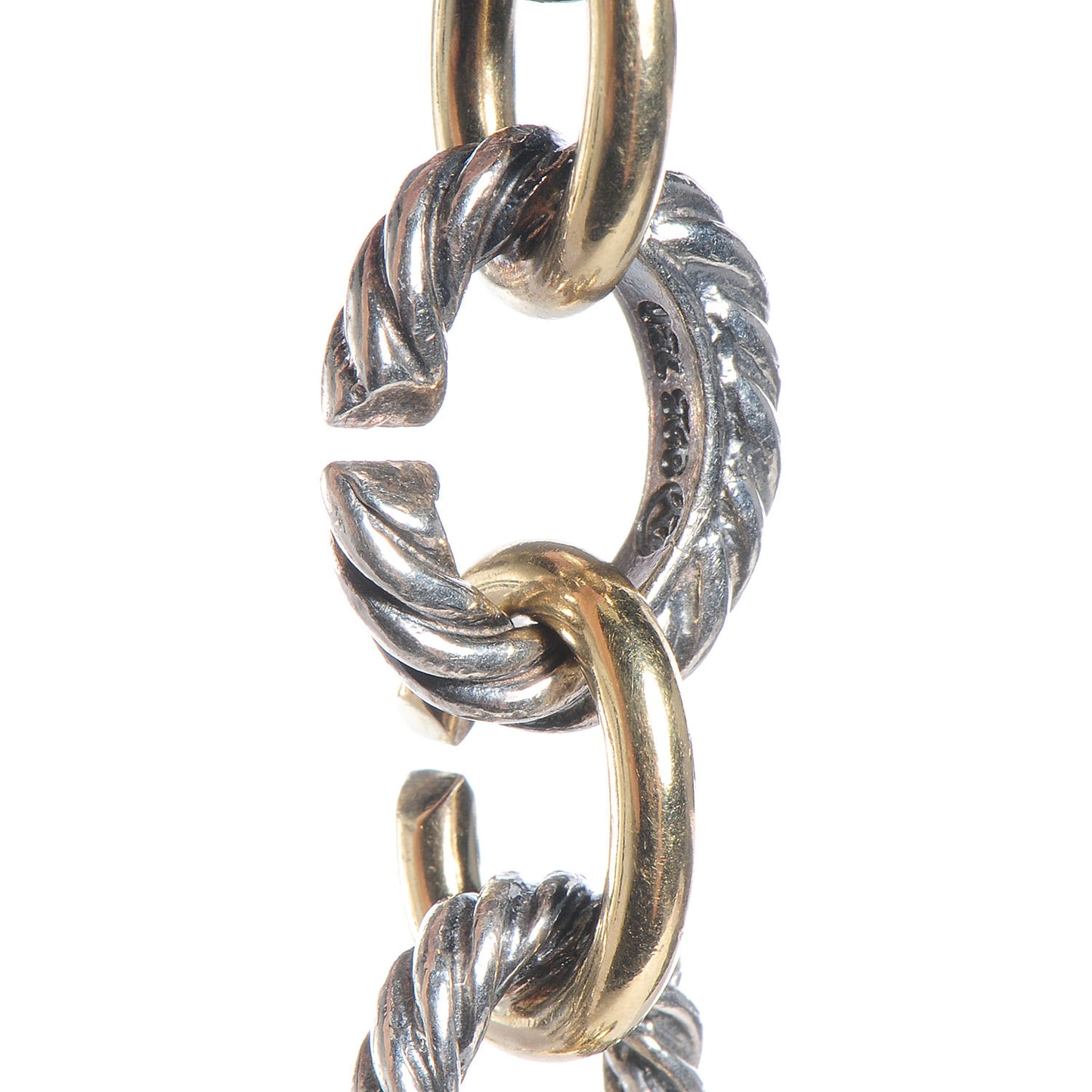 Sterling Silver 18K Yellow Gold Extra Large Oval Link Necklace 16 Inch