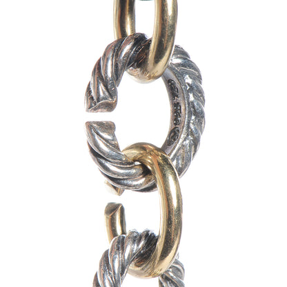 David Yurman Sterling Silver 18K Yellow Gold Extra Large Oval Link Necklace 16 Inch 5 of 6