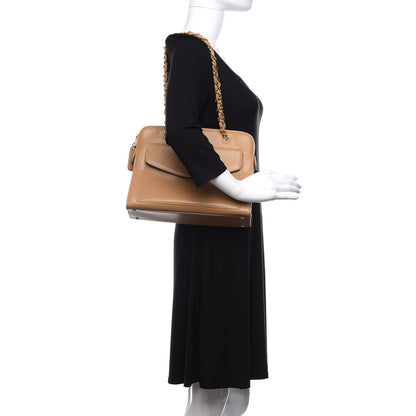 Chanel Caviar Flap Shoulder Bag Beige 2 of 11