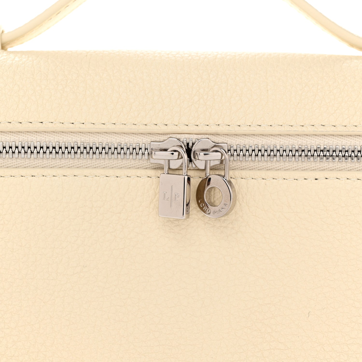 Loro Piana Grained Calfskin L19 Extra Pocket Pouch Whisper White 7 of 10