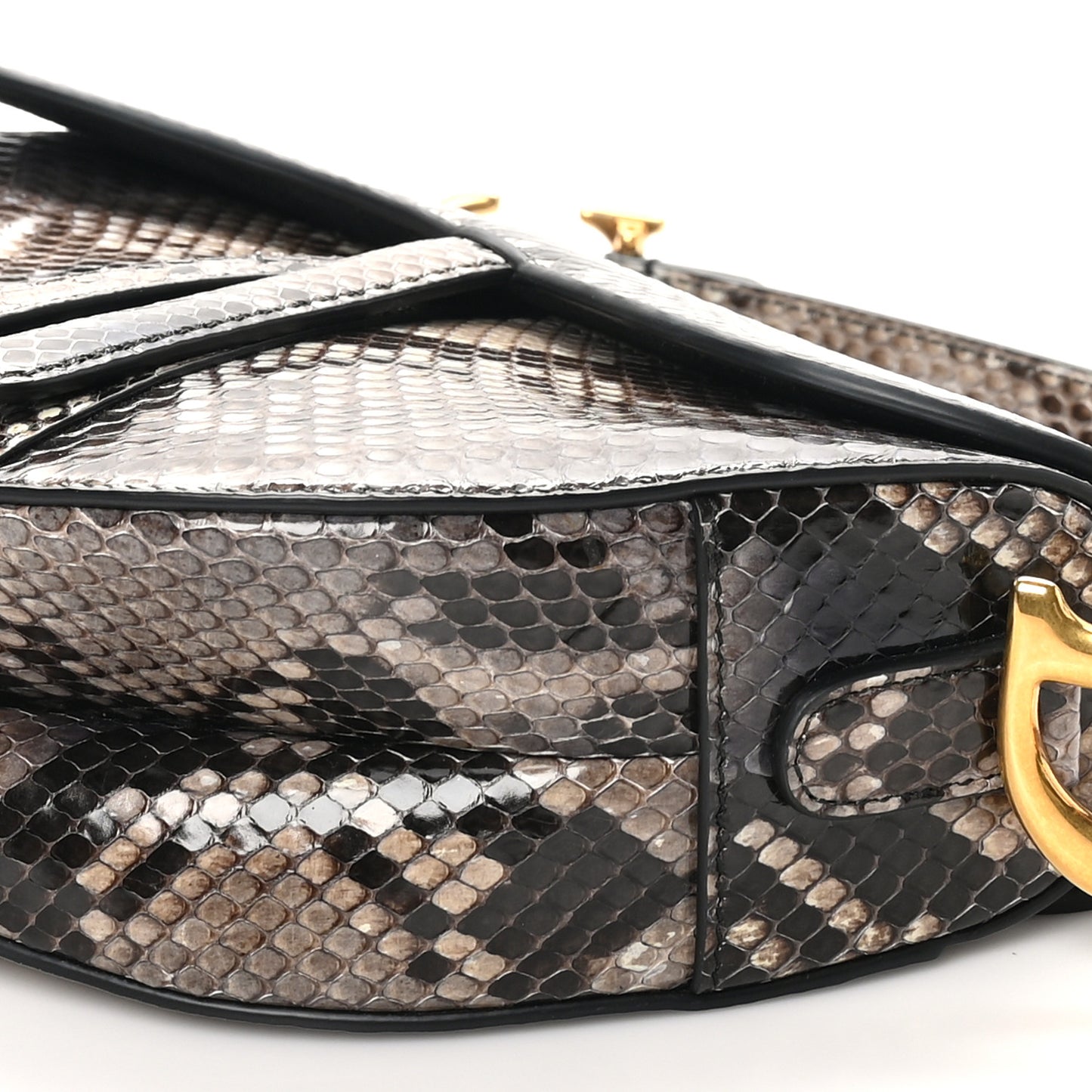 Snakeskin Saddle Bag Brown