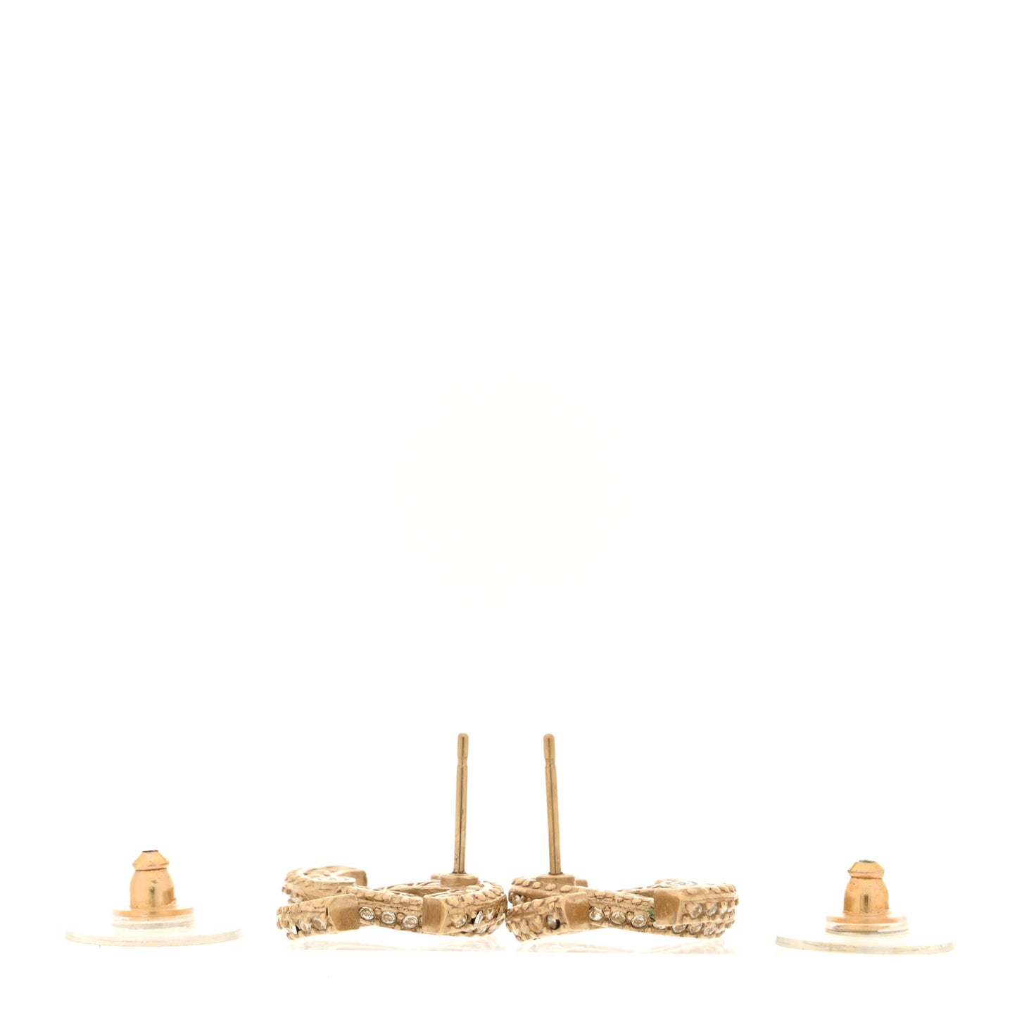 Crystal Timeless CC Earrings Light Gold