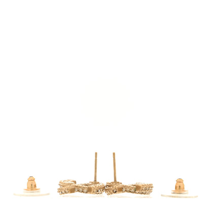 Chanel Crystal Timeless CC Earrings Light Gold 3 of 5