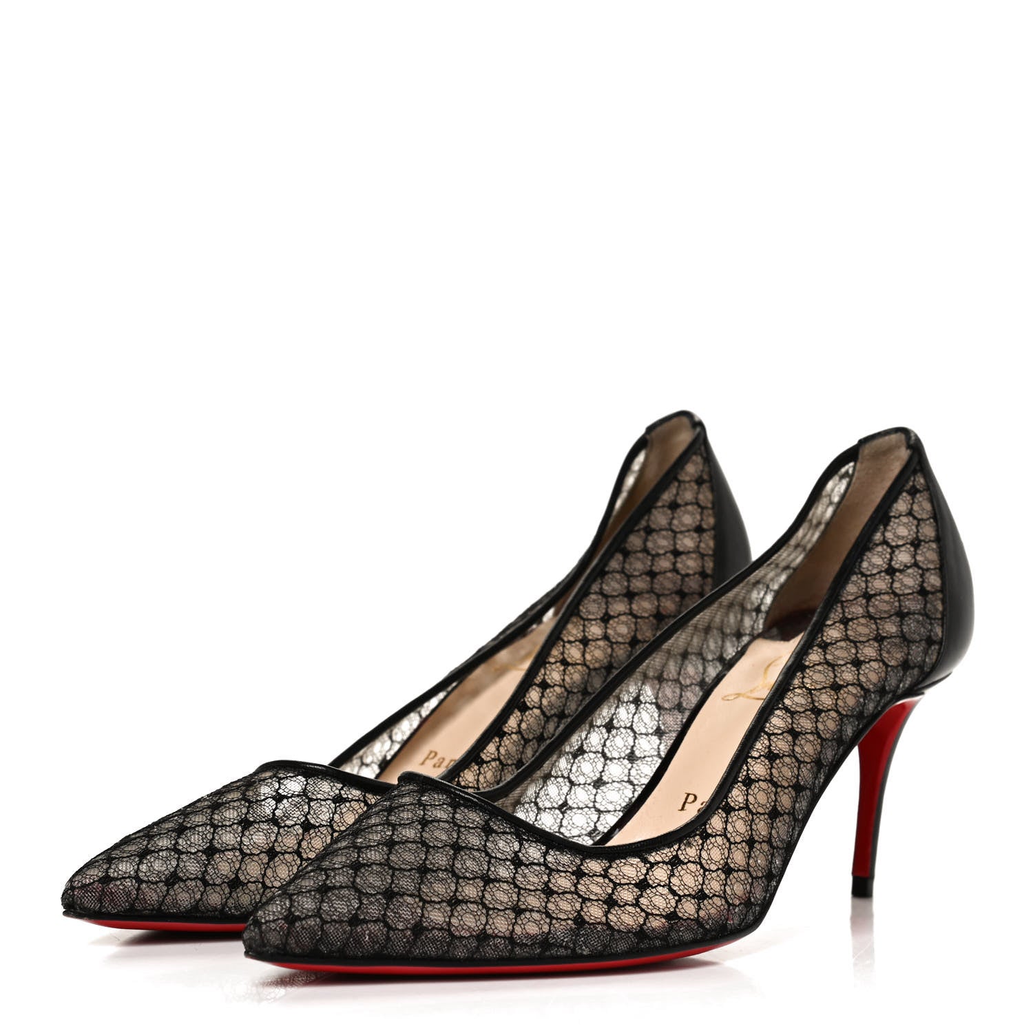 Christian Louboutin Nappa Saramor Fishnet 70 Pumps 37 Black 3 of 11