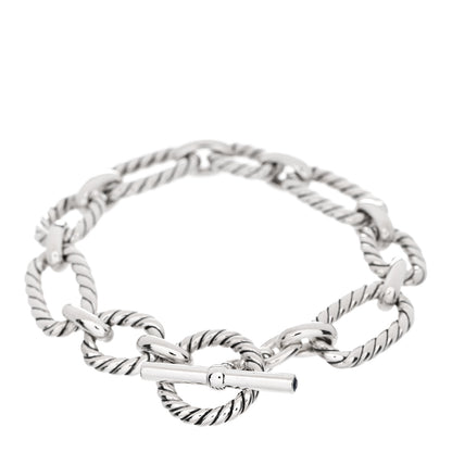David Yurman Sterling Silver Blue Sapphire 12.5mm Cushion Link Bracelet 2 of 3