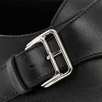 Hermes Calfskin Mens Buckle Loafers 42 Black 18 of 19