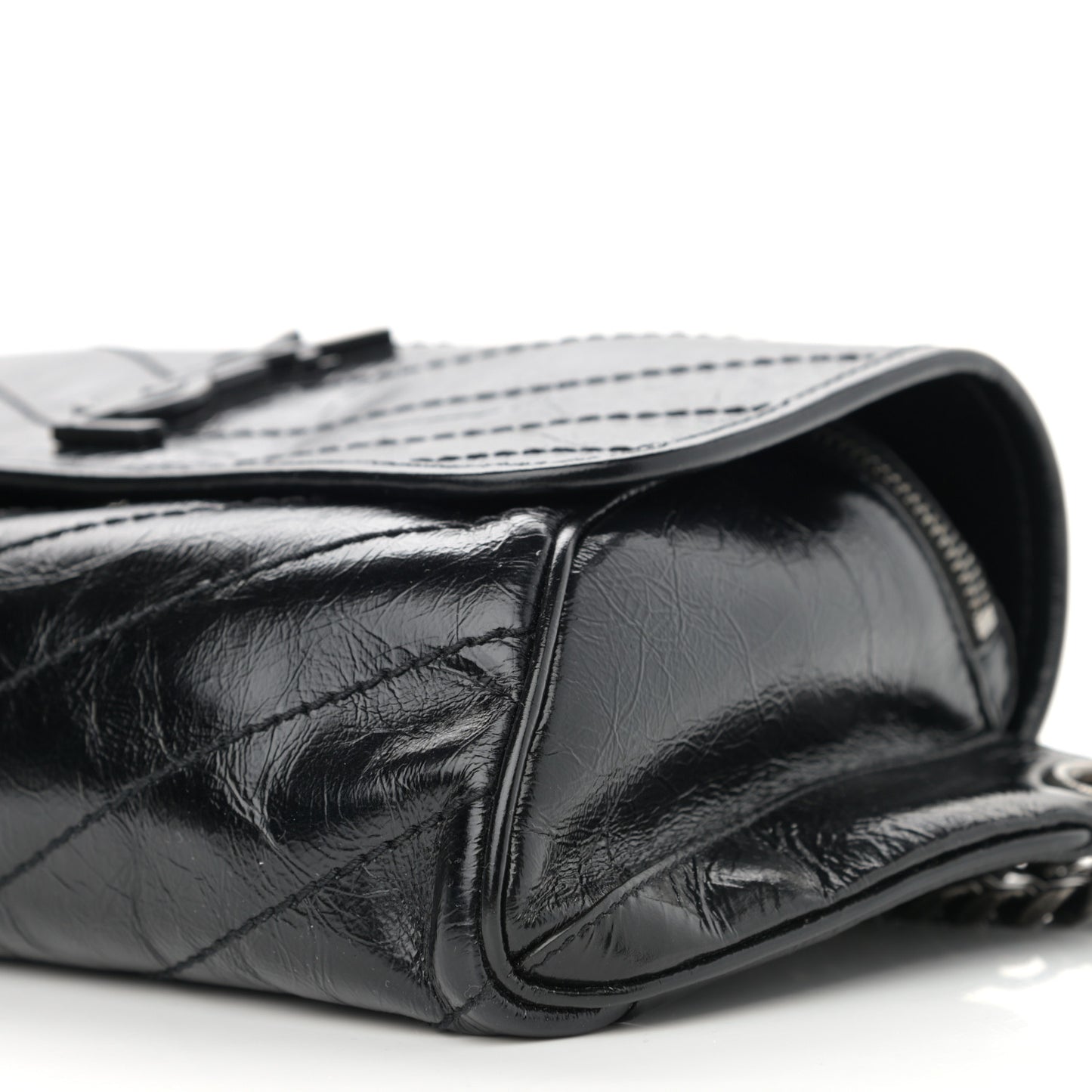 Crinkled Calfskin Matelasse Monogram Niki Body Bag Black