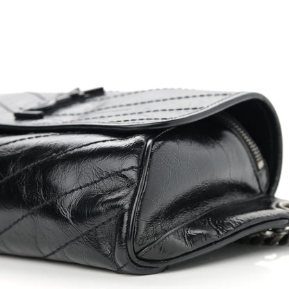 Saint Laurent Crinkled Calfskin Matelasse Monogram Niki Body Bag Black 9 of 10
