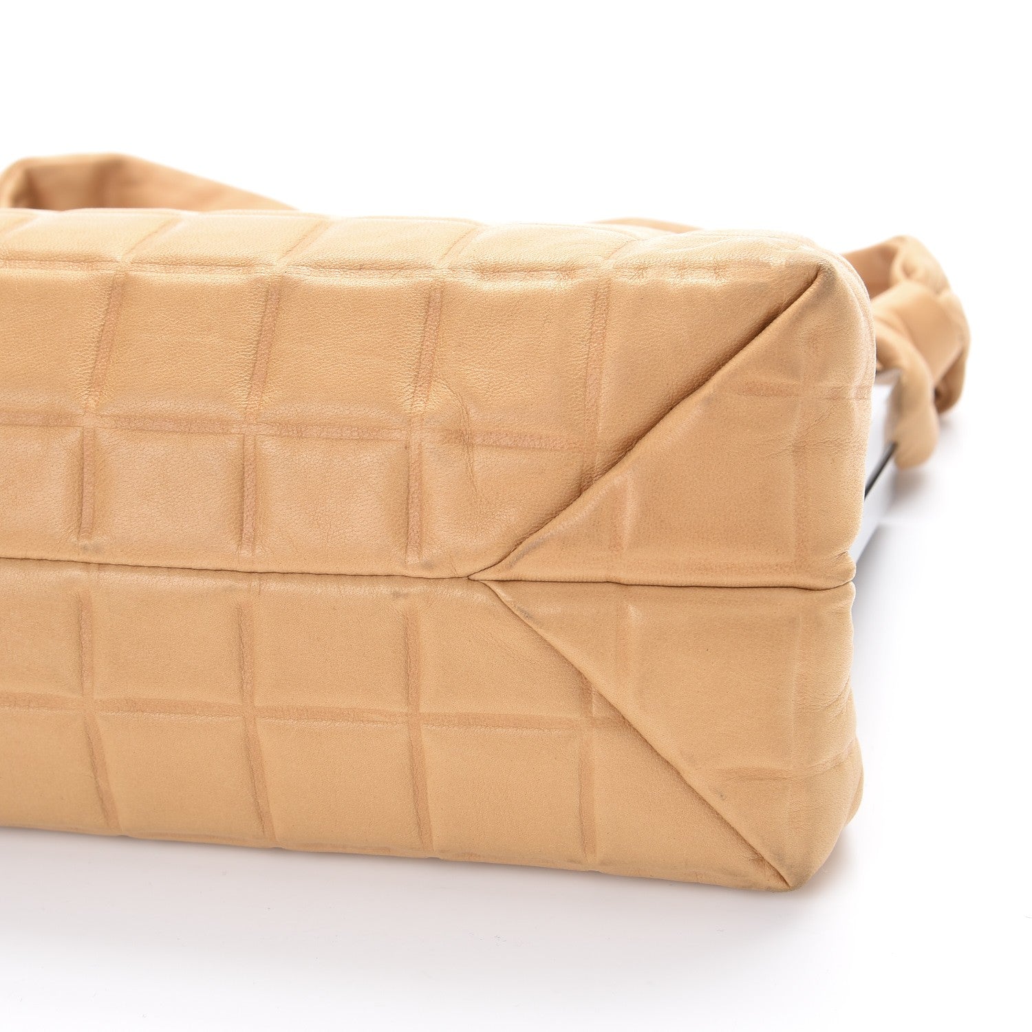 Chanel Lambskin Chocolate Bar Quilted Frame Bag Beige Black 14 of 15