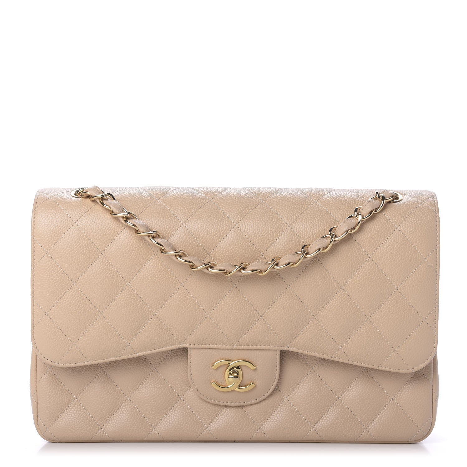 Chanel Caviar Quilted Jumbo Double Flap Beige Clair 1 of 9