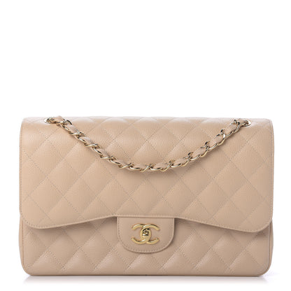Chanel Caviar Quilted Jumbo Double Flap Beige Clair 1 of 9