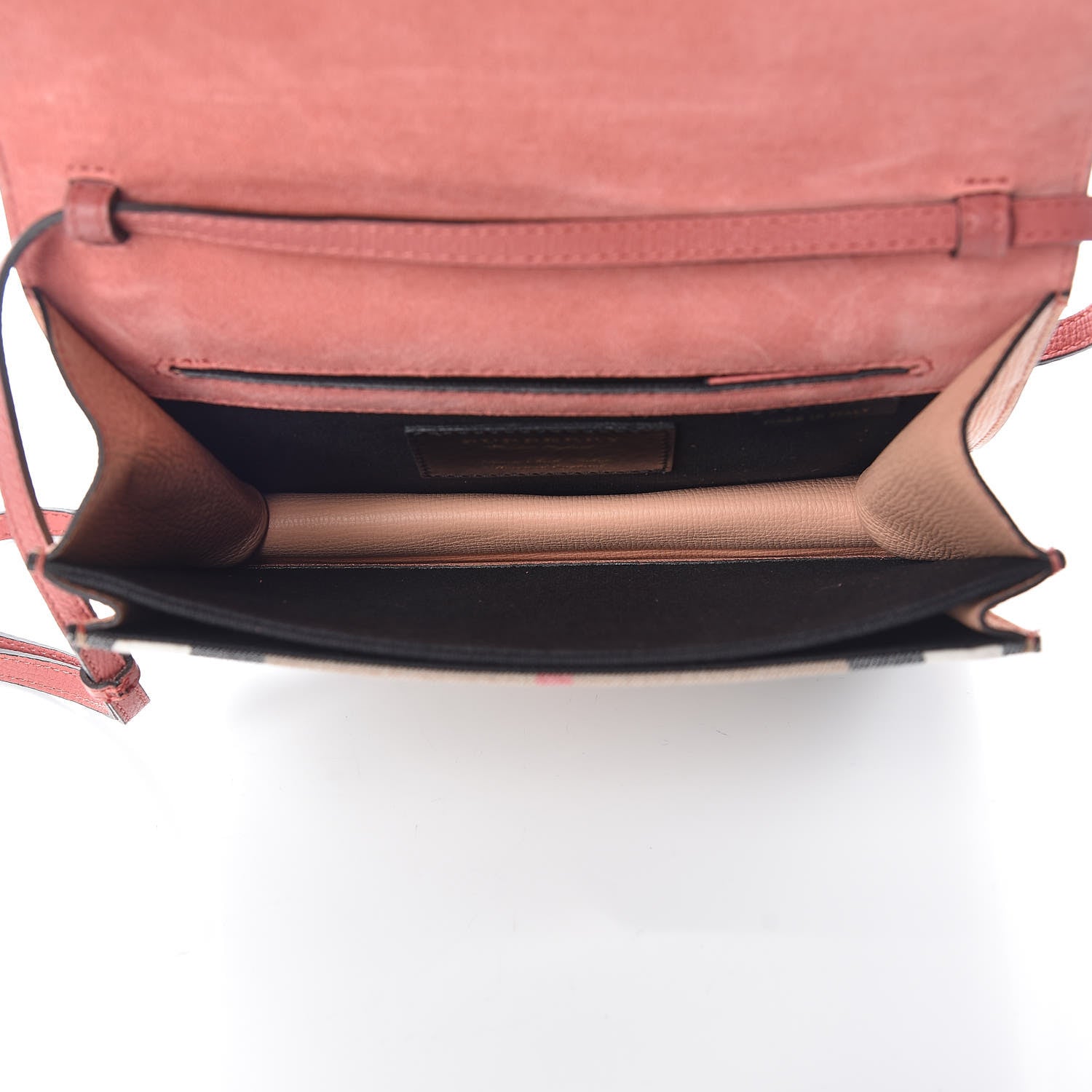 Burberry Derby Calfskin House Check Small Macken Crossbody Bag Copper Pink 5 of 10