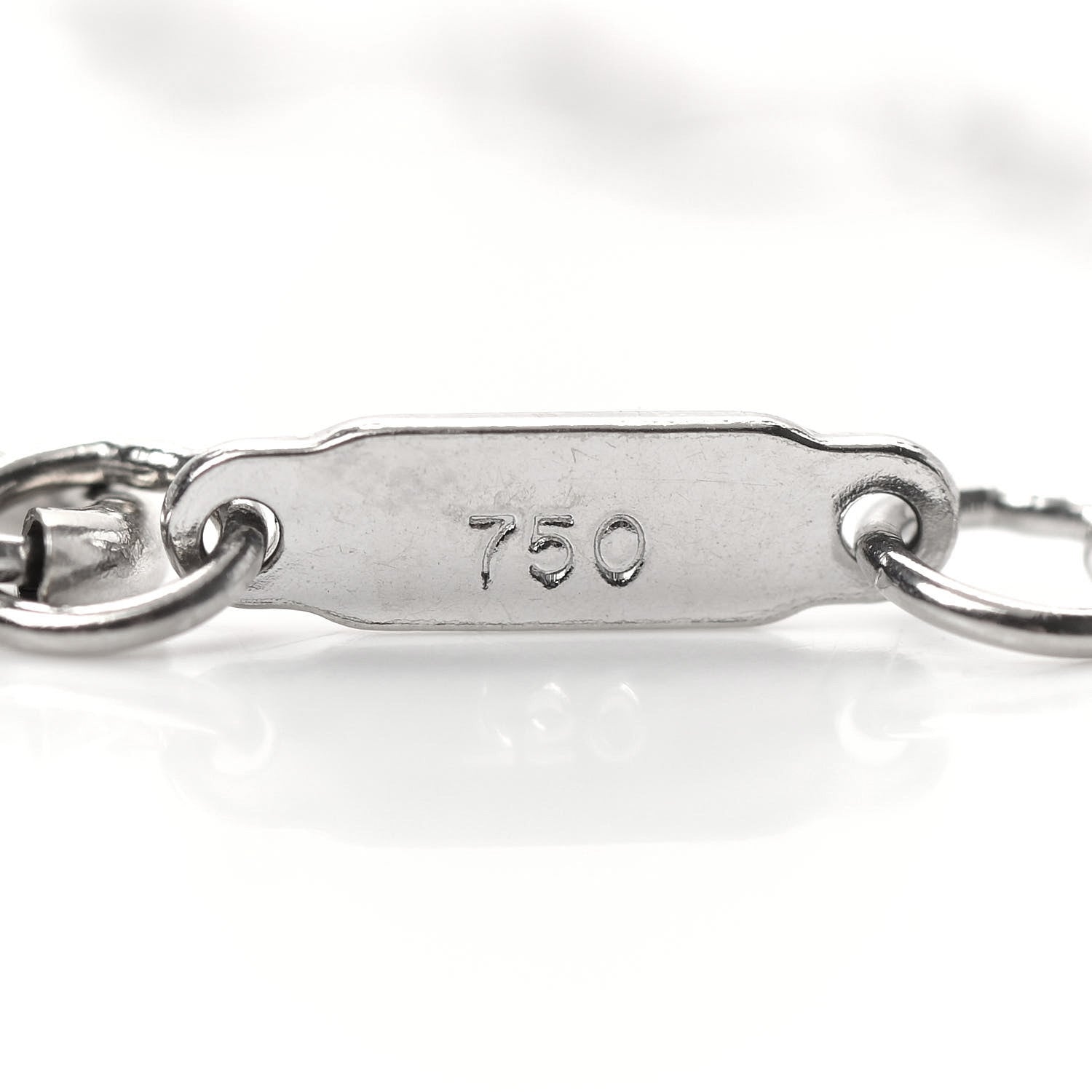 Tiffany 18K White Gold Diamond Mini Heart Key Charm Pendant Link Necklace 6 of 6