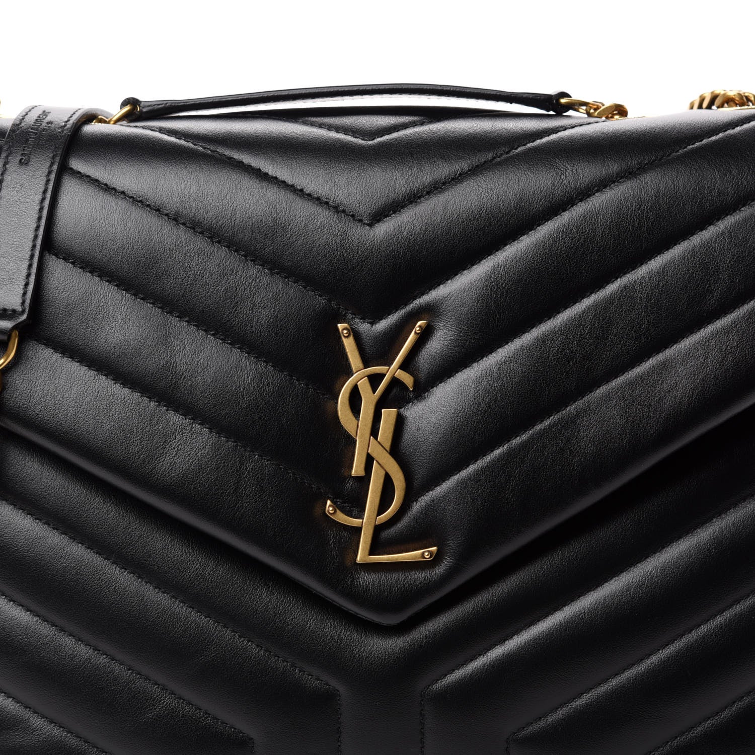 Saint Laurent Calfskin Y Quilted Monogram Medium Loulou Chain Satchel Black 12 of 12