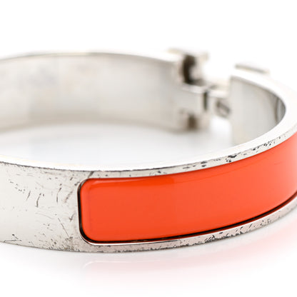 Hermes Enamel Narrow Clic Clac H Bracelet PM Orange 7 of 8