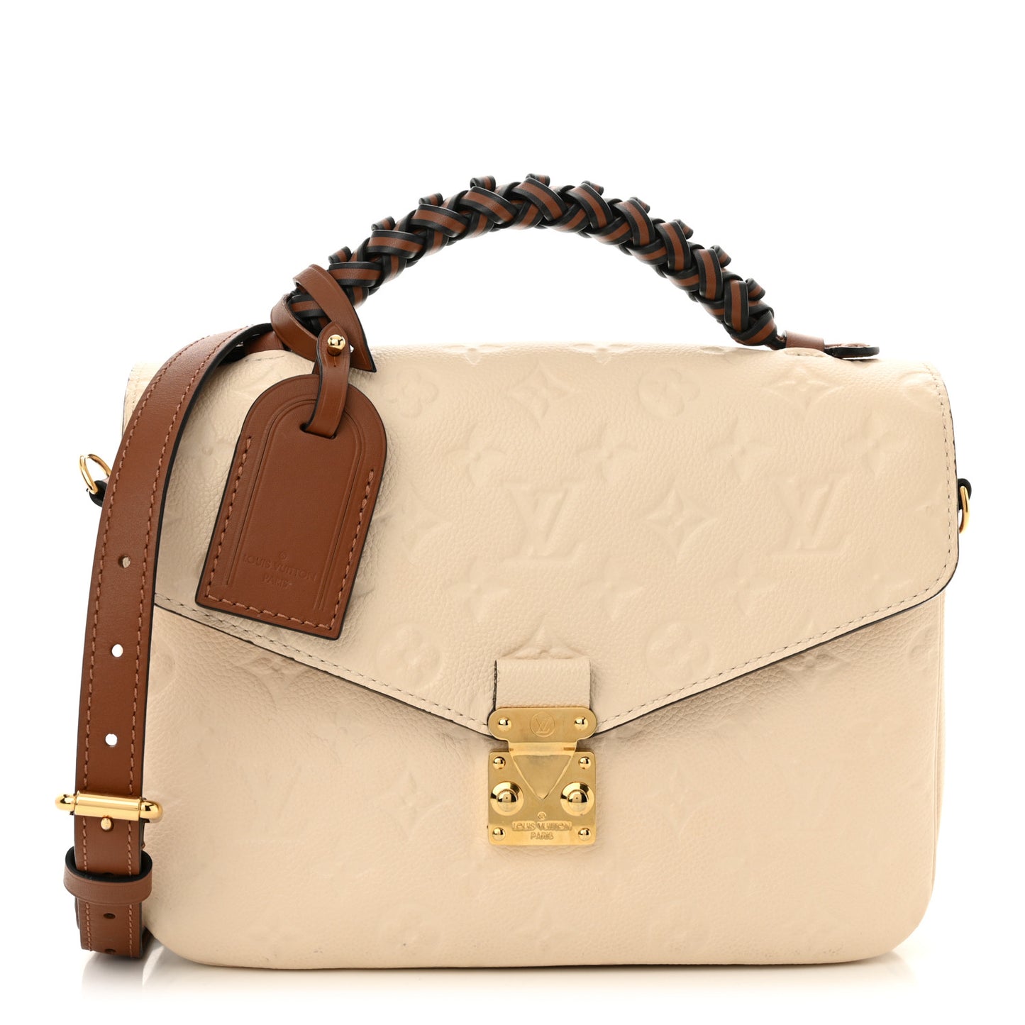 Empreinte Braided Pochette Metis Creme Beige Caramel
