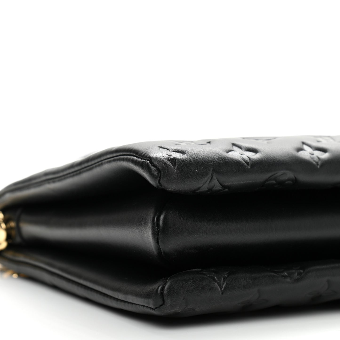 Lambskin Embossed Monogram Coussin MM Black