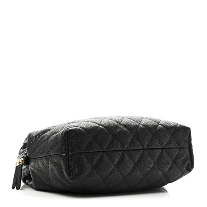 Chanel Shiny Caviar Quilted Large Bowling Bag Black Black 4 of 11