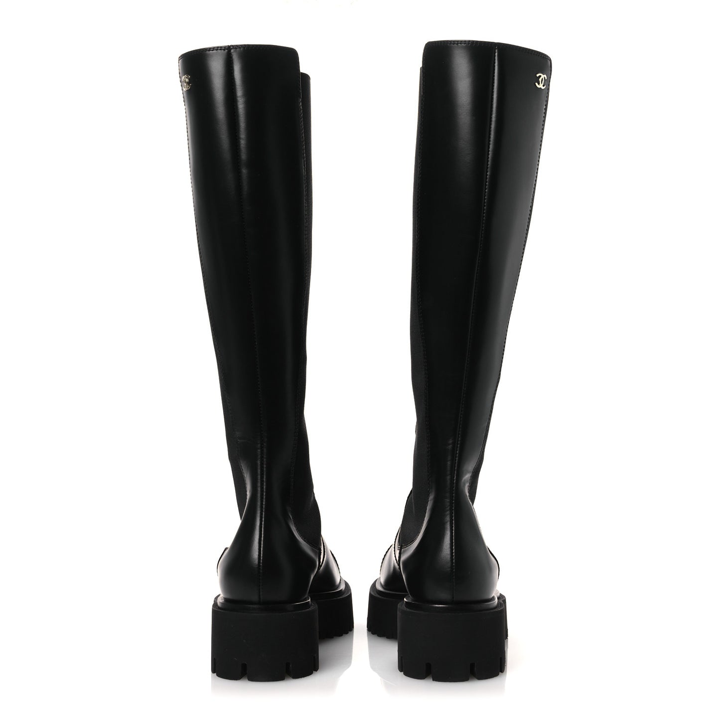 Calfskin Cap Toe CC Tall Boots 37.5 Black