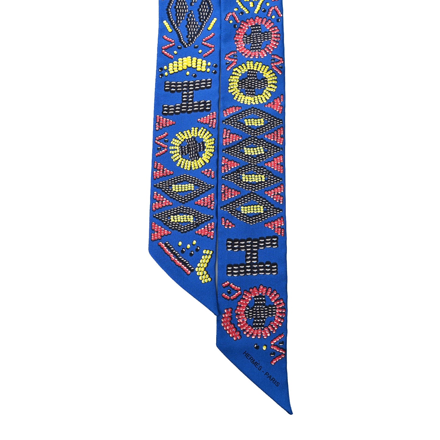 Silk Kelly En Perles Twilly Bleu Royal Jaune Framboise