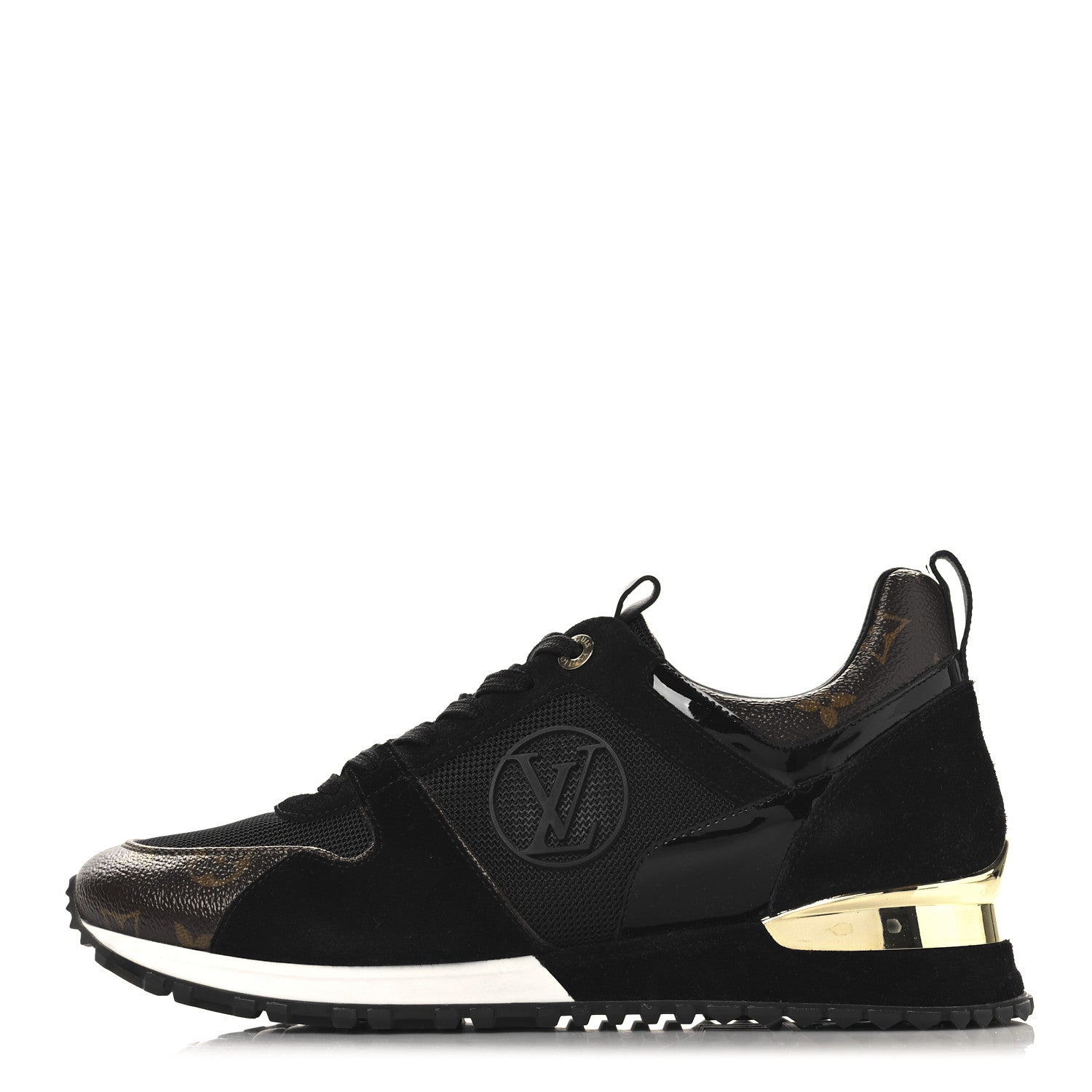 Louis Vuitton Suede Monogram Run Away Sneakers 40.5 Black 1 of 8