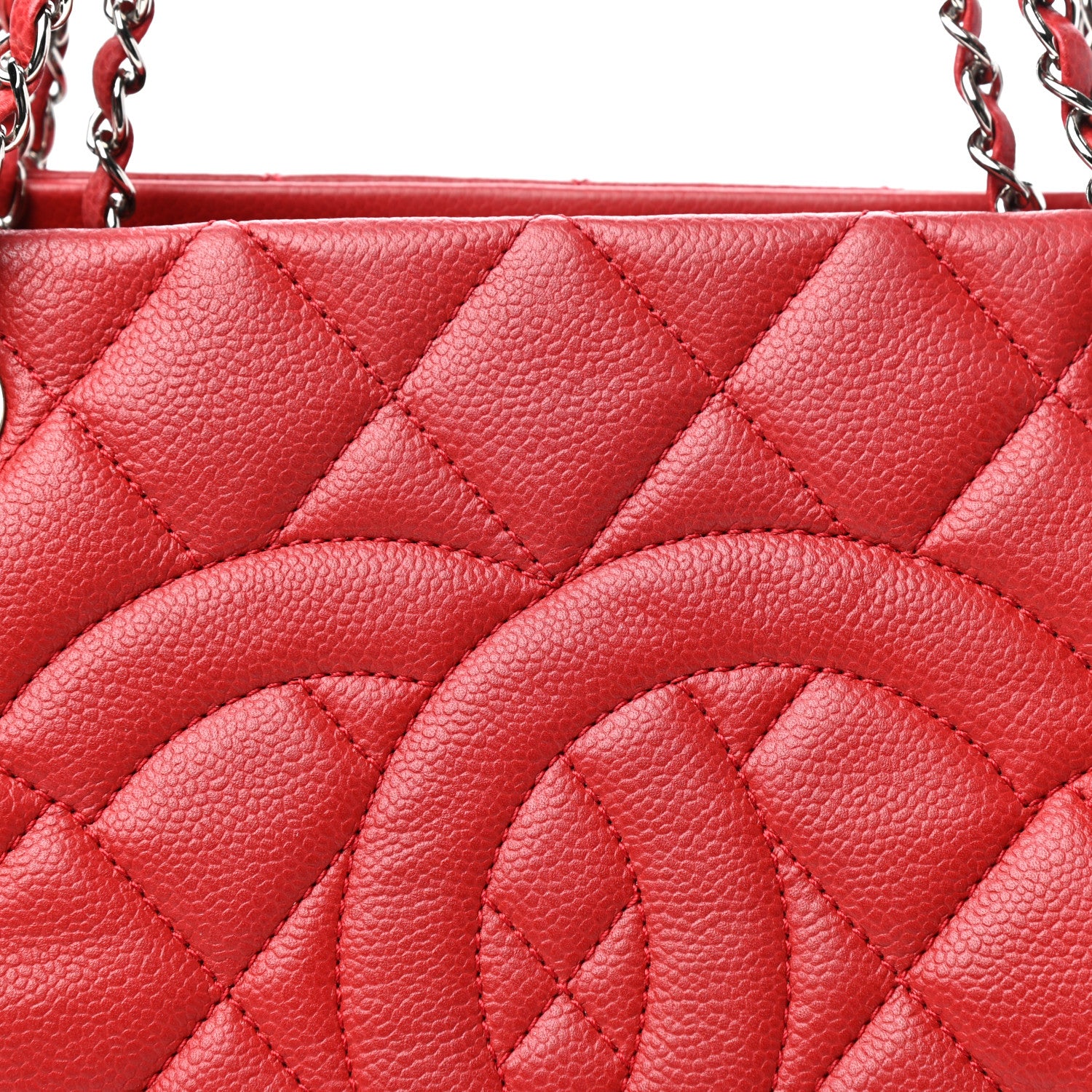 Chanel Caviar Quilted Timeless CC Shopping Tote Red 10 of 10