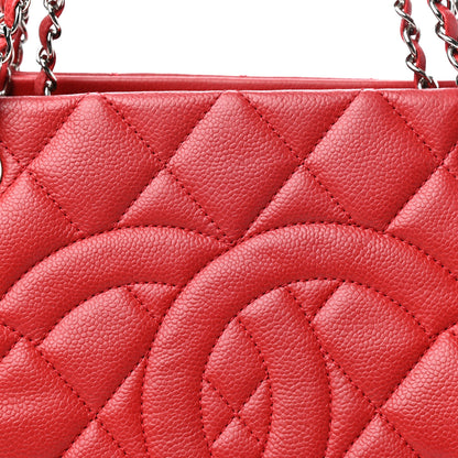 Chanel Caviar Quilted Timeless CC Shopping Tote Red 10 of 10