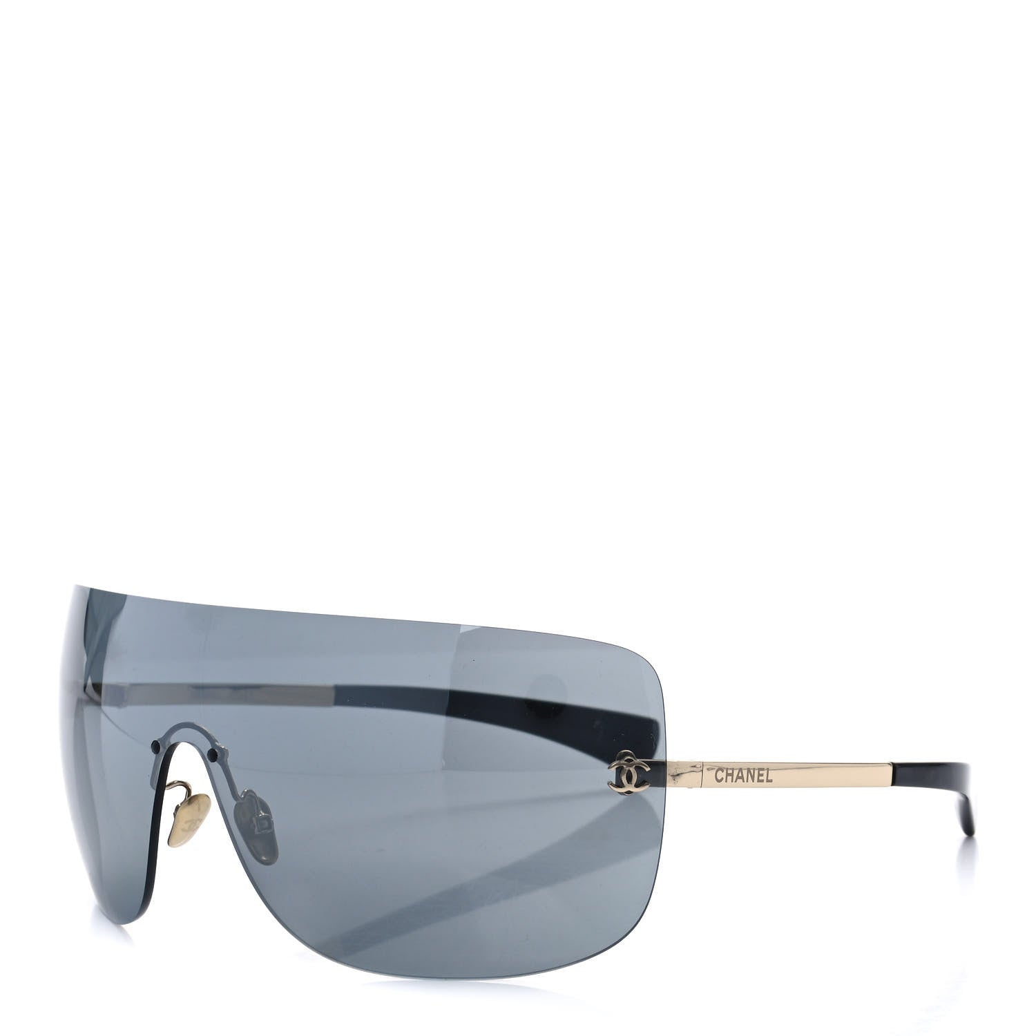 Chanel Frameless Shield Sunglasses Black 1 of 8