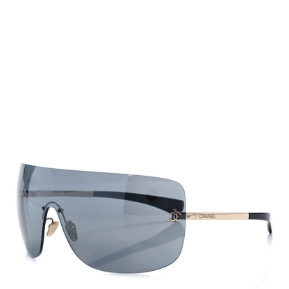Chanel Frameless Shield Sunglasses Black 1 of 8