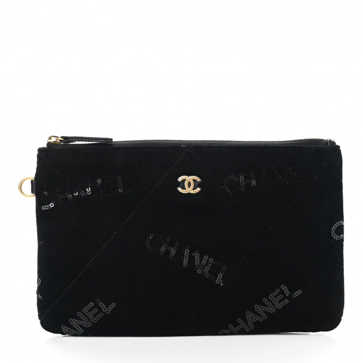Chanel Velvet Sequin Quilted Chanel 22 Removable Pouch Black 1 of 5