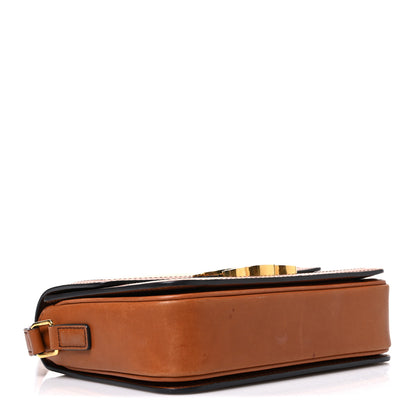 Celine Textile Natural Calfskin Teen Triomphe White Tan 4 of 13