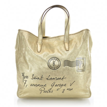 Saint Laurent Leather Y-Mail Tote Metallic Gold 1 of 9