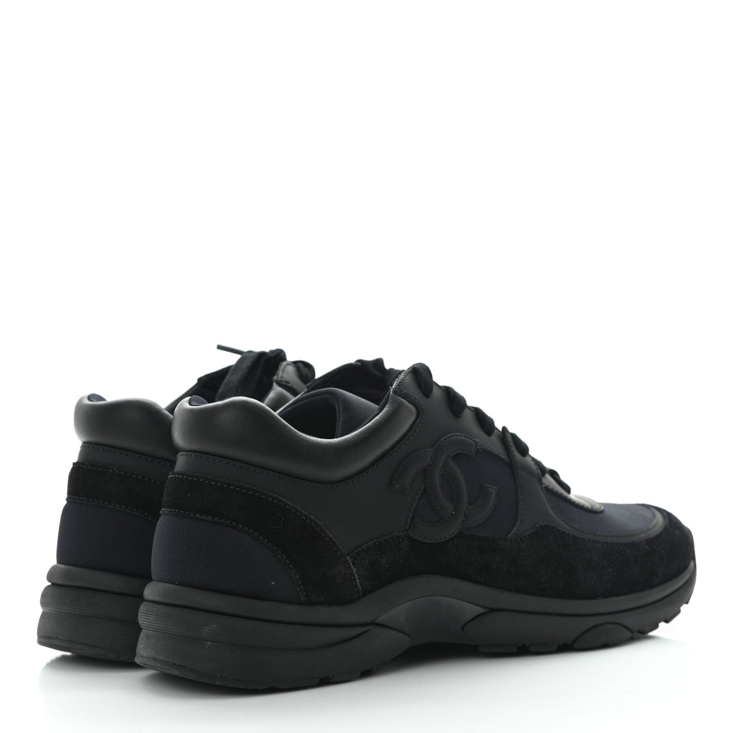 Toile Suede Calfskin CC Sneakers 38 Black