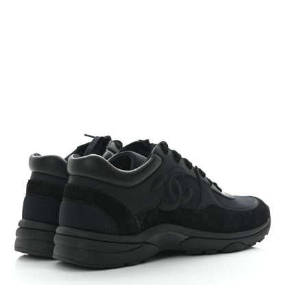 Chanel Toile Suede Calfskin CC Sneakers 38 Black 4 of 9