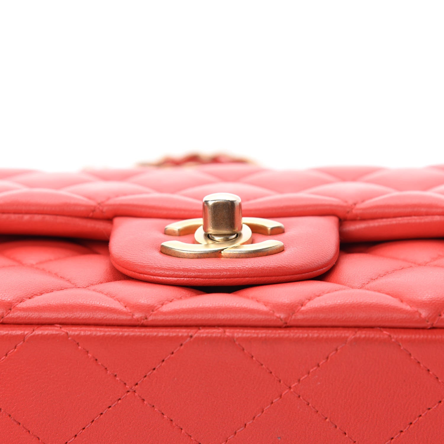 Chanel Lambskin Quilted Mini Rectangular Flap Red 12 of 15