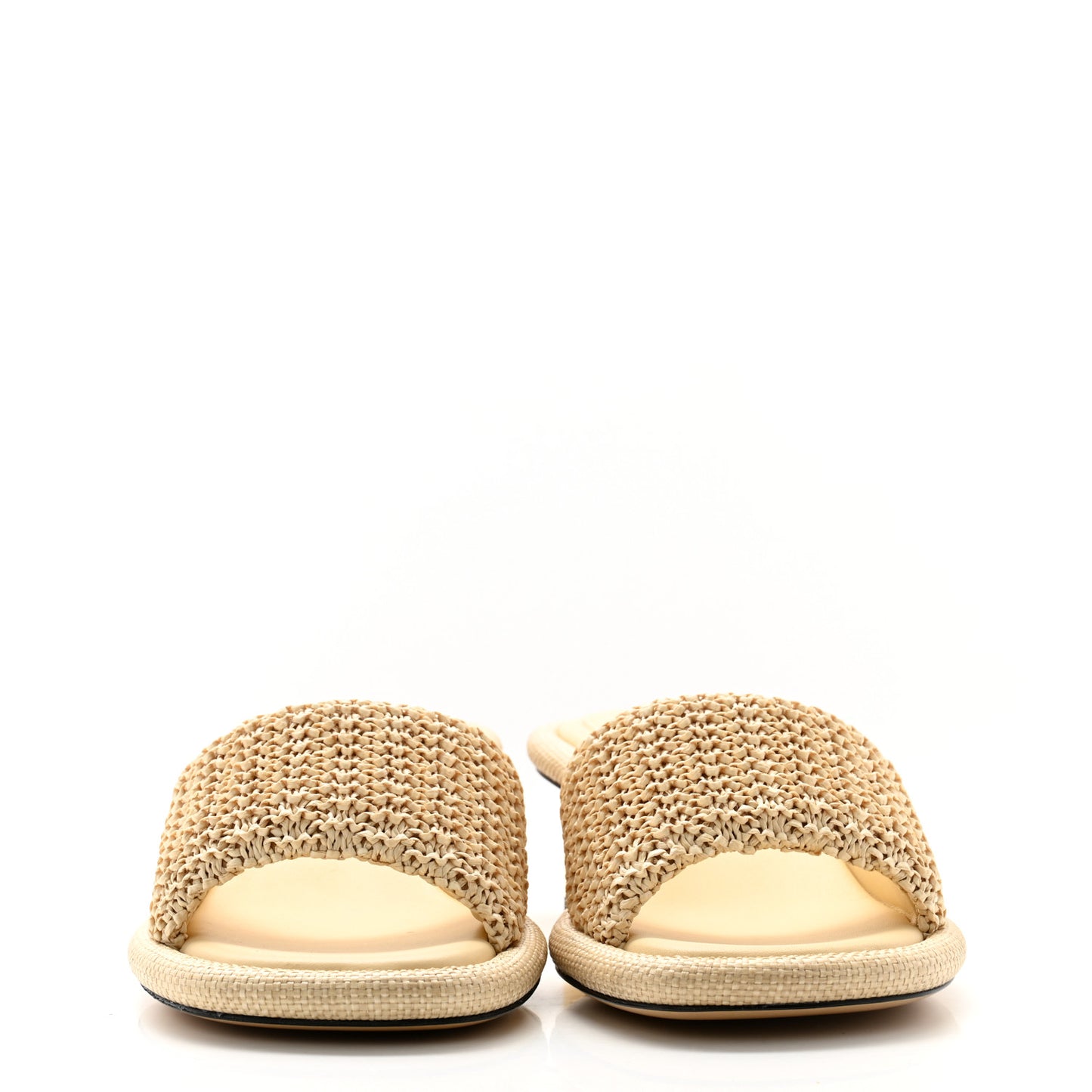 Raffia Intreccio Baguette 60mm Slide Sandals 38 Paglia
