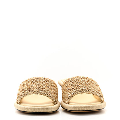 Fendi Raffia Intreccio Baguette 60mm Slide Sandals 38 Paglia 2 of 8