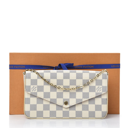 Louis Vuitton Damier Azur Pochette Felicie Chain Wallet Rose Ballerine 11 of 11