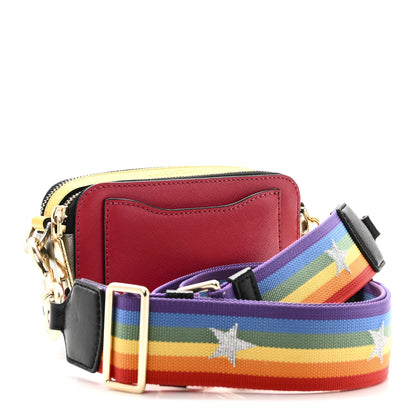 Marc Jacobs Saffiano Rainbow Strap Color Block Small Snapshot Camera Bag Pink Multicolor 3 of 9