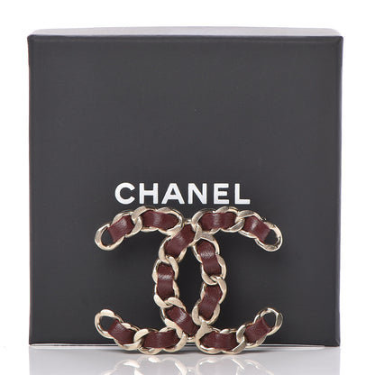 Chanel Lambskin Chain CC Brooch Burgundy 5 of 5