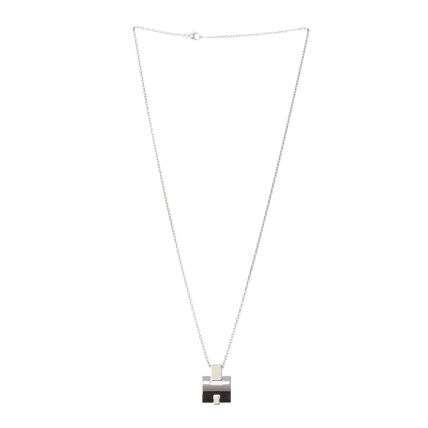Lacquered Palladium Eileen Pendant Necklace Blanc White
