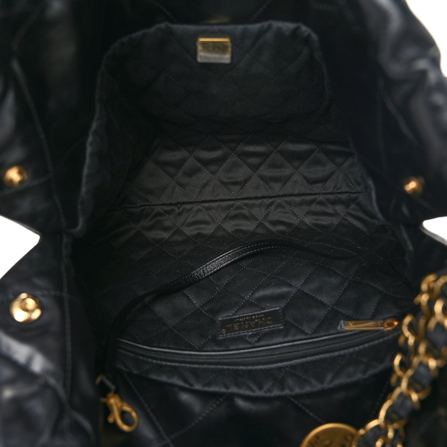 Chanel Shiny Calfskin Quilted Small Chanel 22 Black 6 of 11