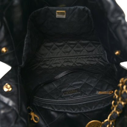 Chanel Shiny Calfskin Quilted Small Chanel 22 Black 6 of 11